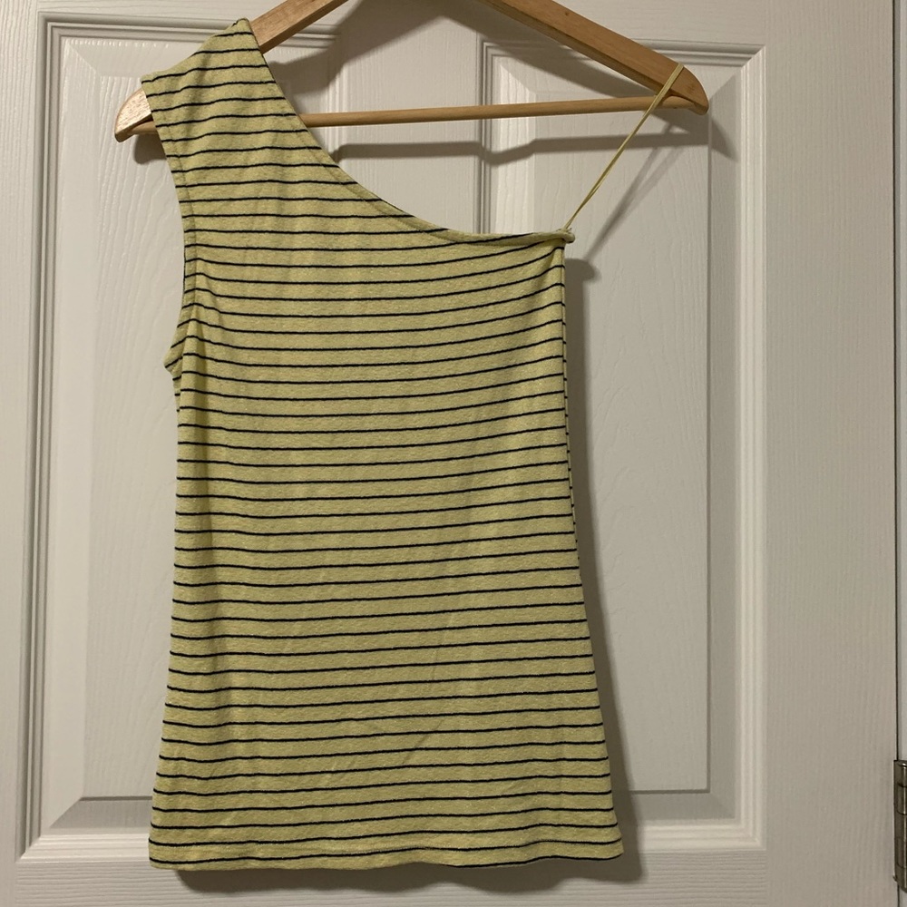 Michael Stars Demi Shine One Shoulder Tank Blonde